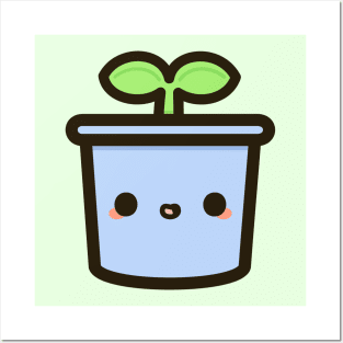 Cute sprout in pot Posters and Art